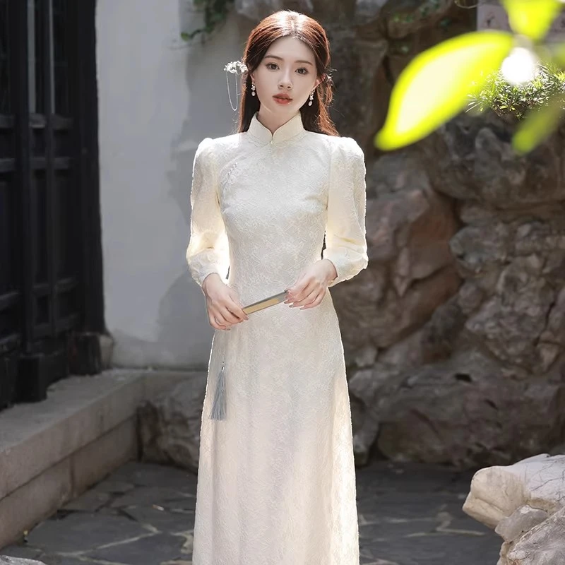 显瘦时尚国风改良旗袍新款2025春秋年轻款女新中式连衣裙日常可穿