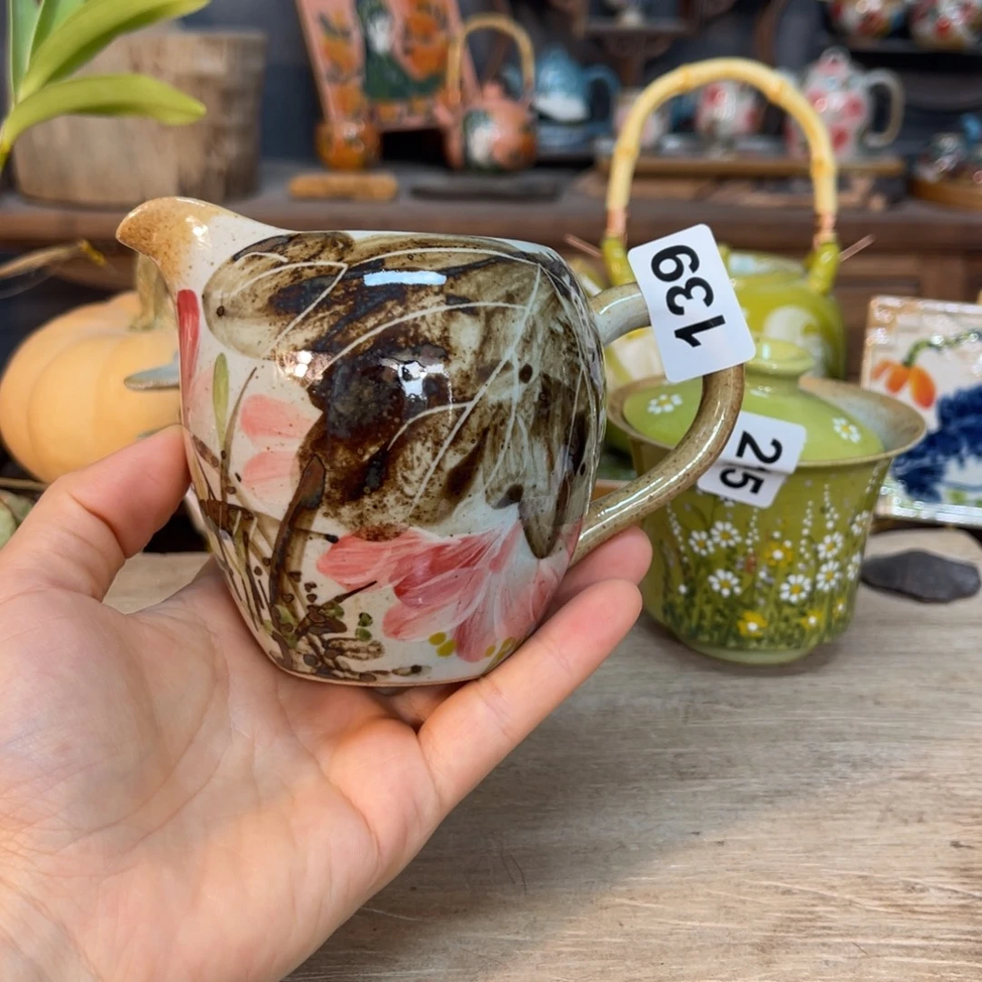 壶素浅陶瓷手工手绘