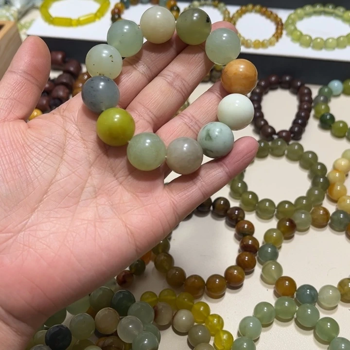 蛇纹石玉未镶嵌手链卡18