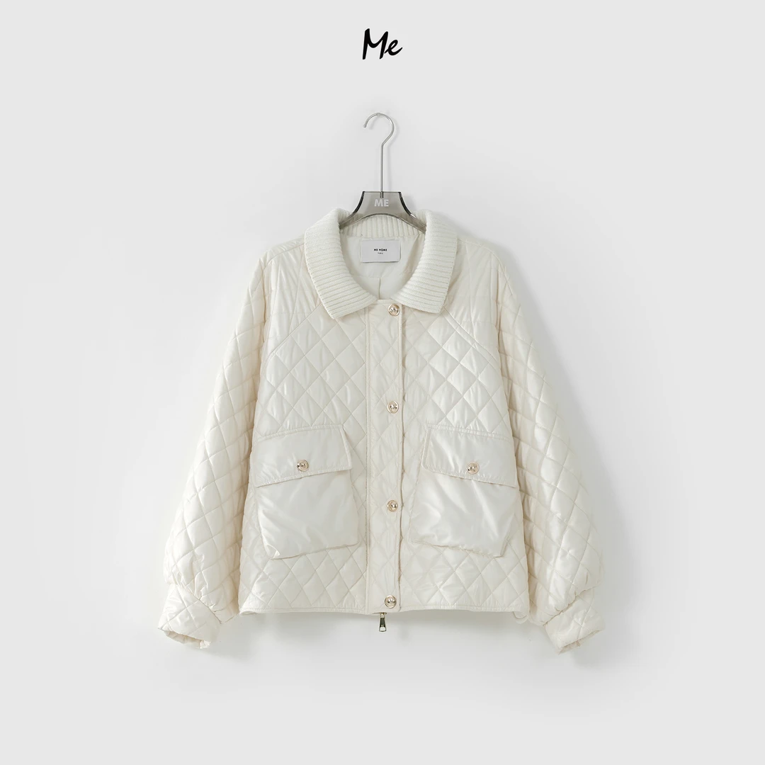 ME【香香琉璃棉服】填充绵羊毛菱格纹绗保暖女士棉服MEQA1944