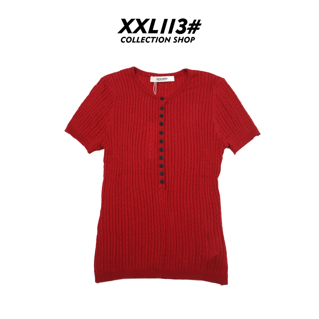 113* CENTRALIZED SHOP短袖女毛针织衫春夏轻薄针织T恤X5F05G6493