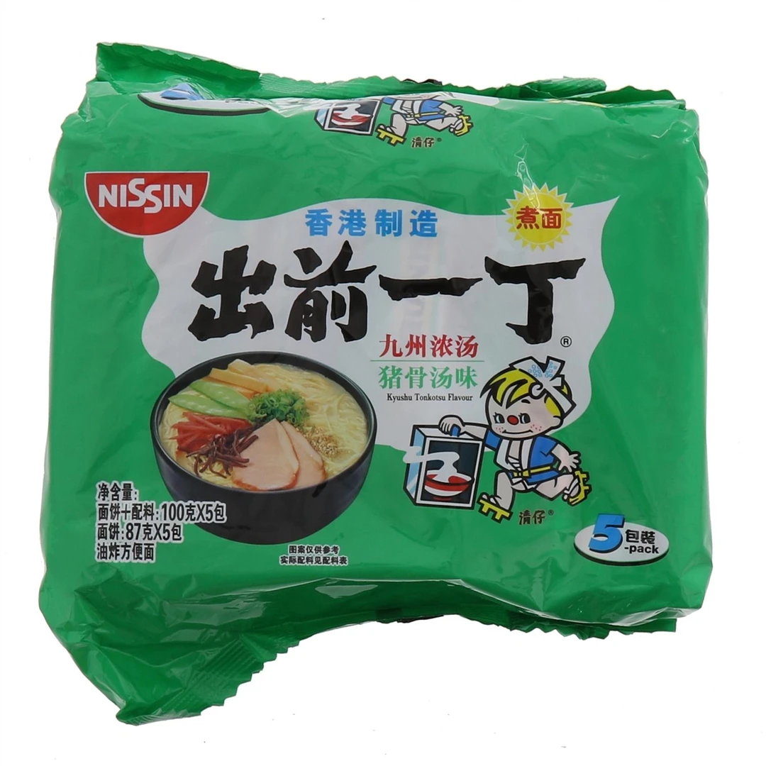 出前一丁九州猪骨汤味袋面500g-五连包