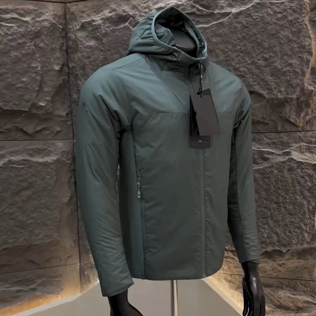 R8轻量化!蓄热保暖!秋冬男士户外功能防风防泼水透气连帽棉服外套