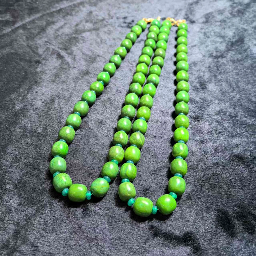 S7241【百百福珠宝】龙纹青花灵碧 玛瑙绿项链-多样性发货只发一件