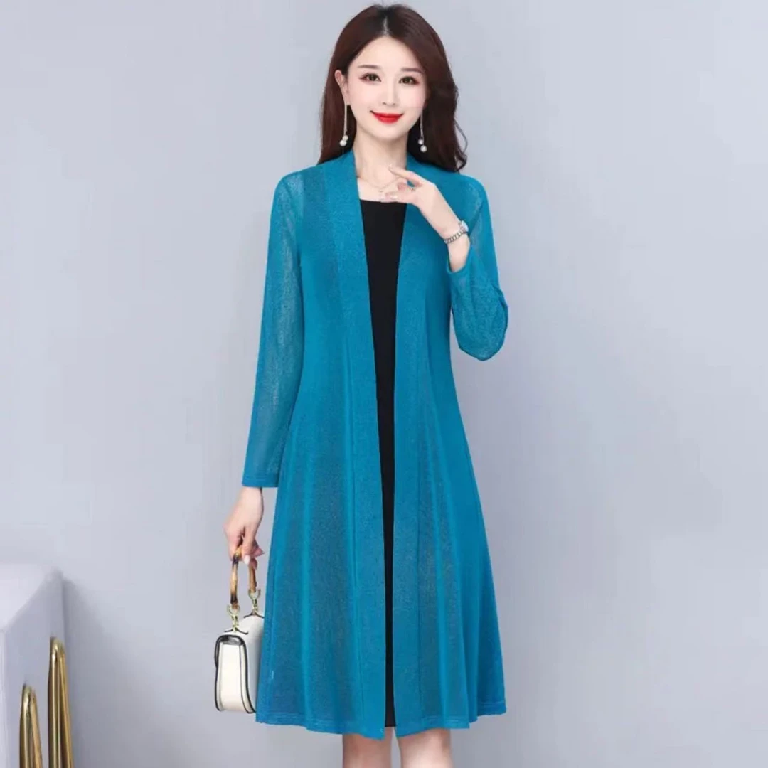 9202-妈妈装春夏季休闲百搭防晒披肩洋气气质薄款纯色妈妈装【A仓】