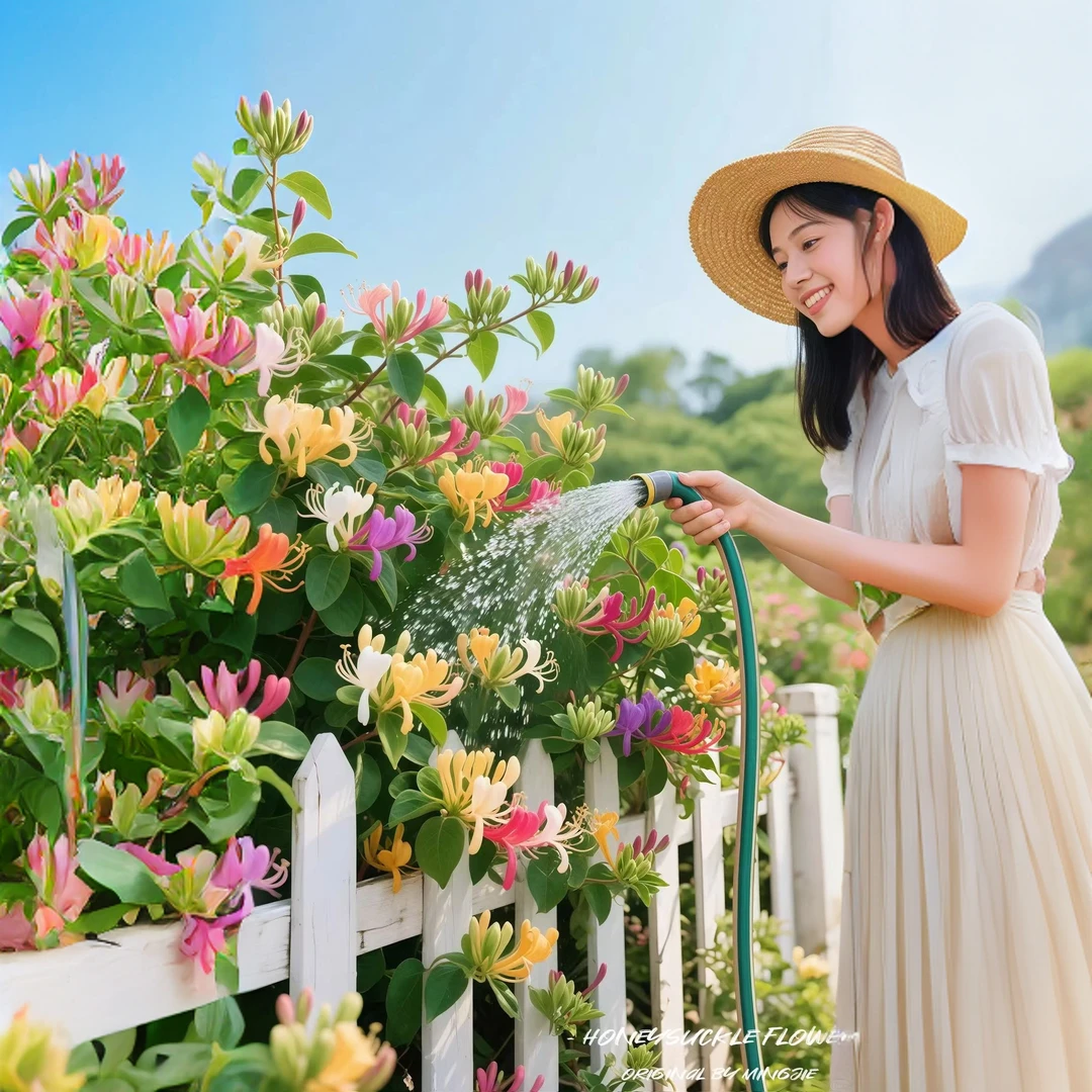 红色金银花树苗浓香四季开花卉盆栽阳台庭院爬藤植物