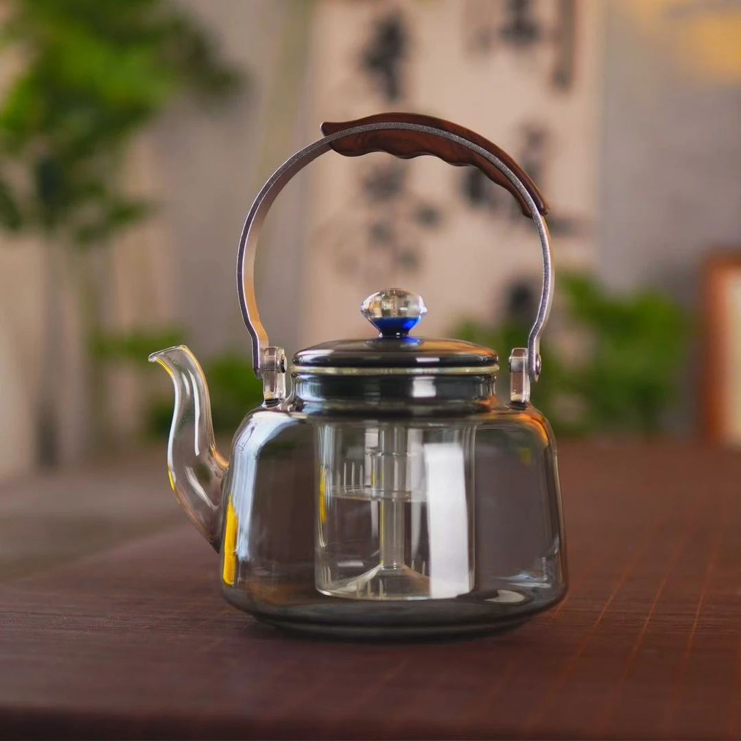 玉九禾-轩逸壶高硼硅耐热玻璃材质大容量电陶炉加热手工