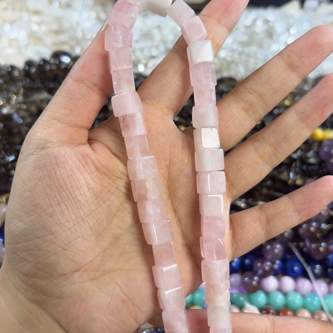 玛瑙/玉髓未镶嵌珠宝半成品天然粉水方糖卡10