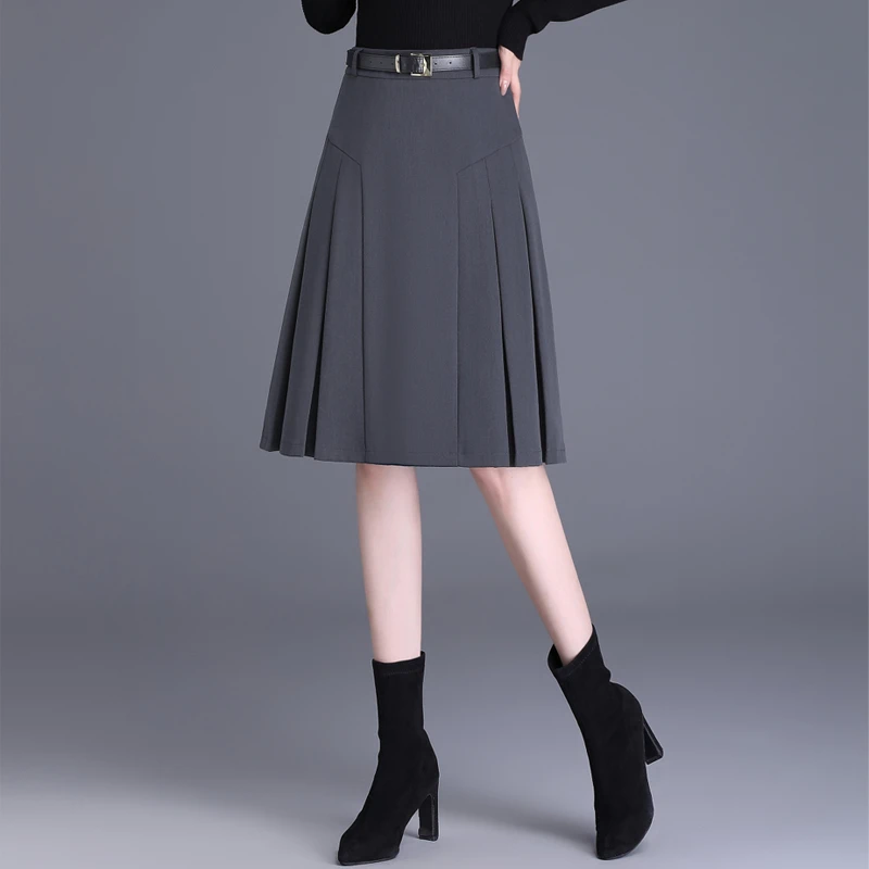 小个子百褶裙短裙半身裙女裙子春季高腰显瘦过膝中长款伞裙a字裙