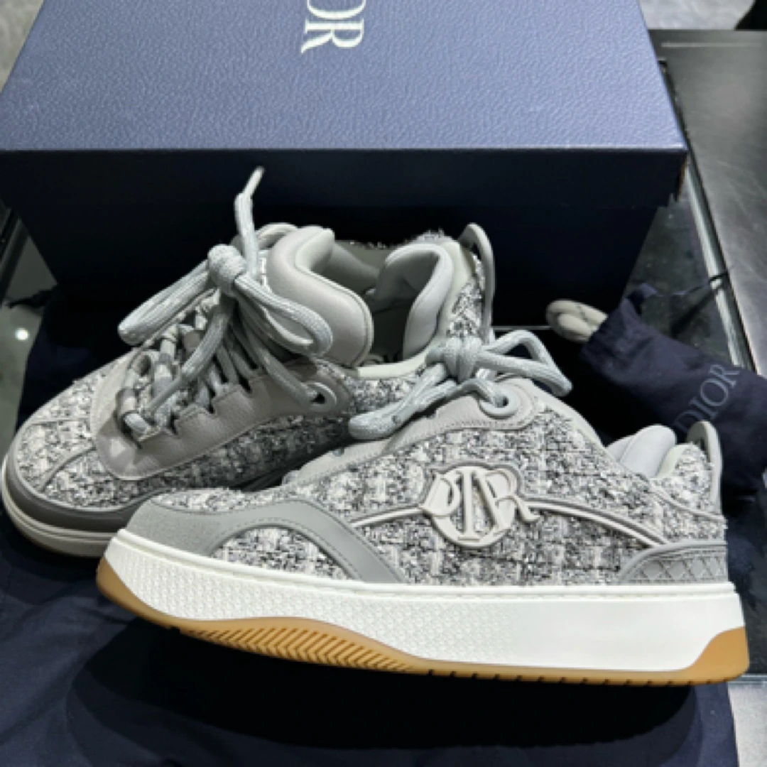 99新 DIOR/迪奥 B9S 最新款限量888 编织面包鞋 板鞋 海军蓝 39码