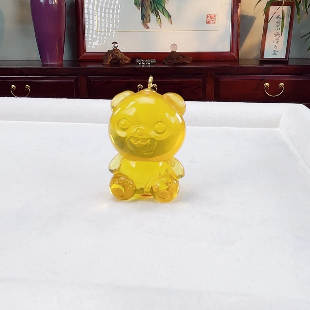 琥珀颈饰18K金镶嵌琥珀