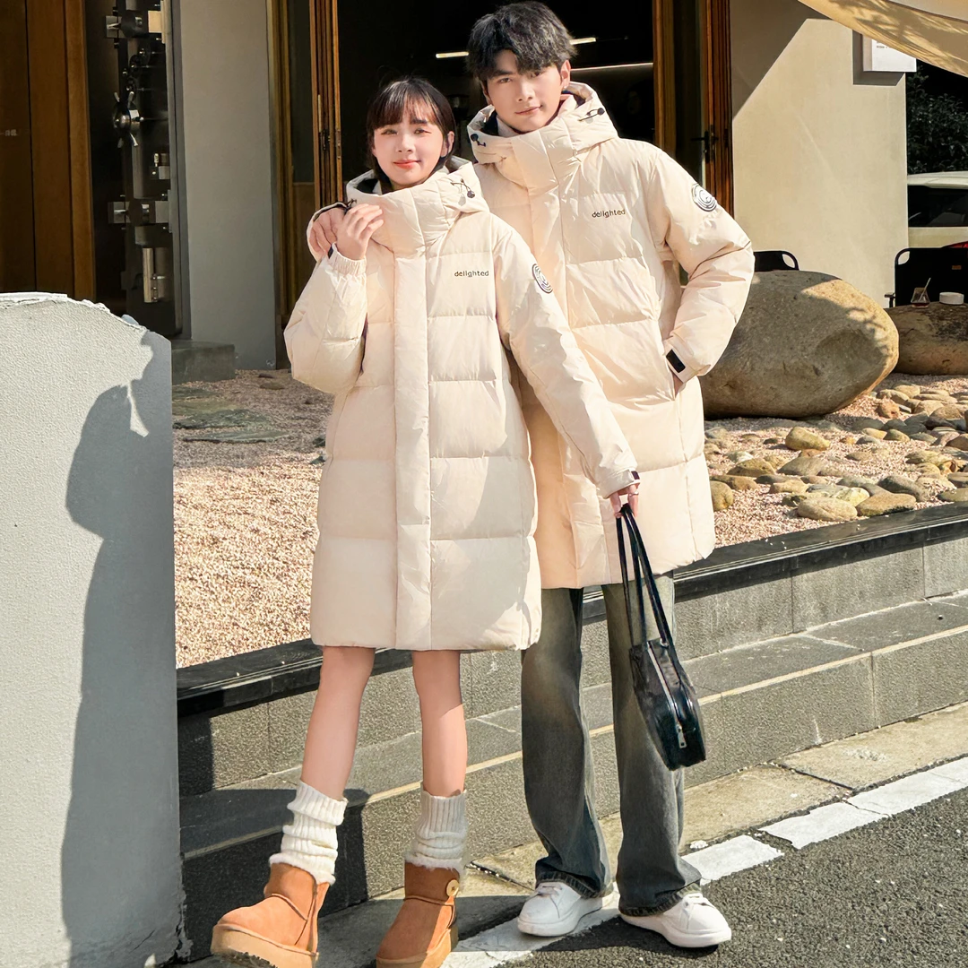 门店21&7/9！简直暖炸了~90鸭绒连帽防风加厚中长款羽绒服女M13172