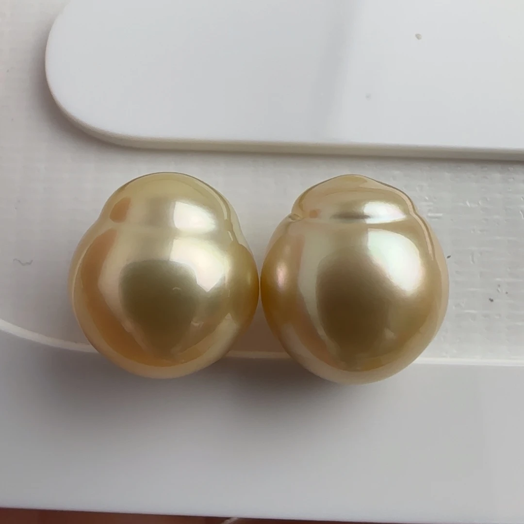 海水珍珠裸珠南洋金珠11.0-11.3对珠 不鉴赏 可定制