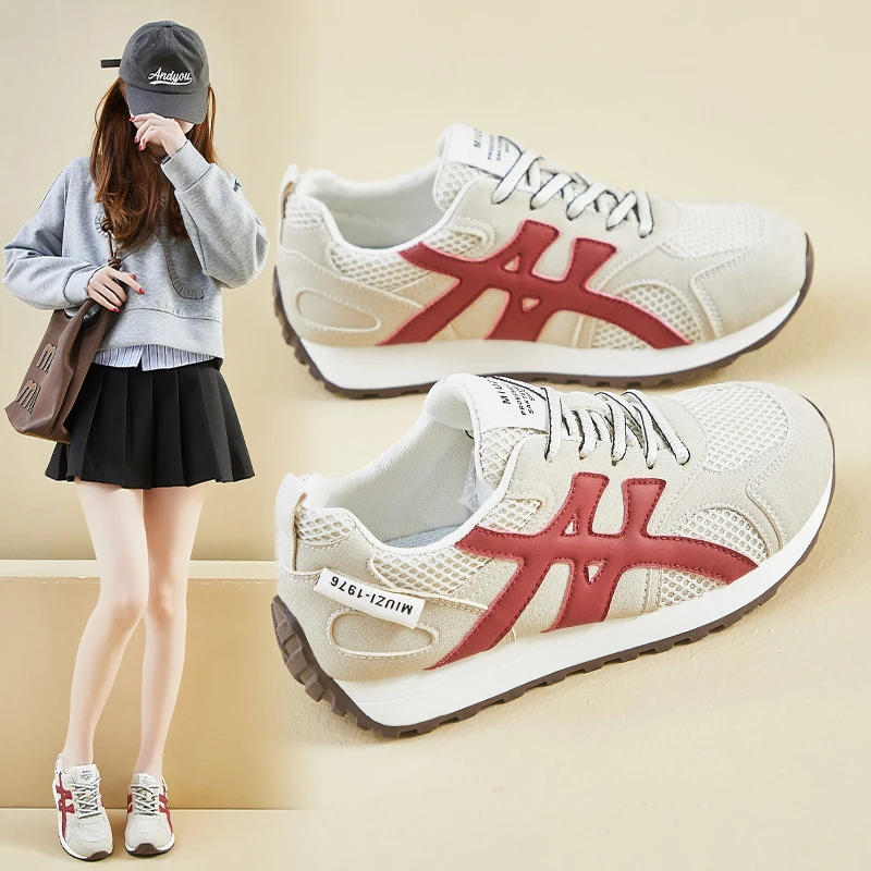 女鞋子爆款2025夏季网红新款女生百搭运动厚底增高学生休闲板鞋潮