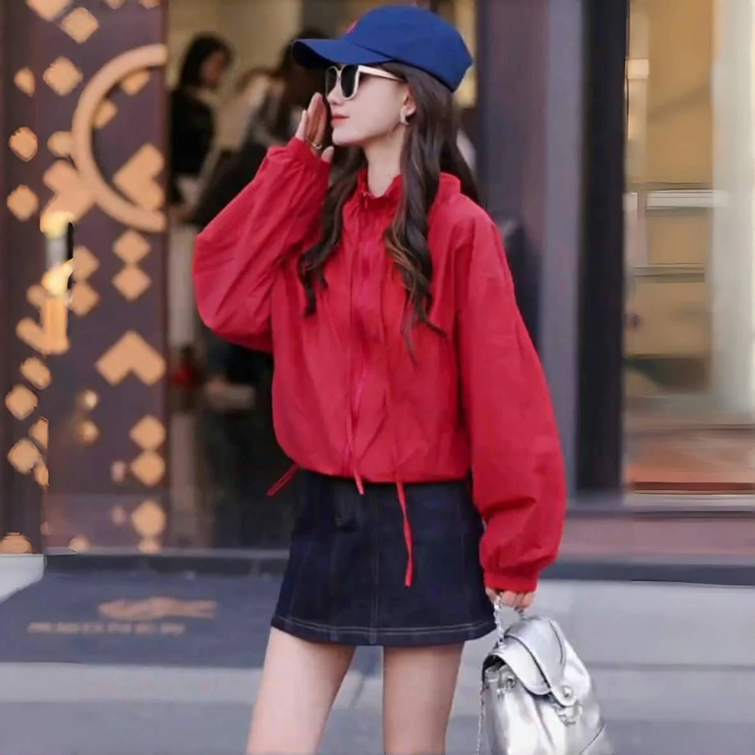 华丽微微【漫漫盛夏】春夏新款纯色休闲百搭长袖防晒外套简约上衣女