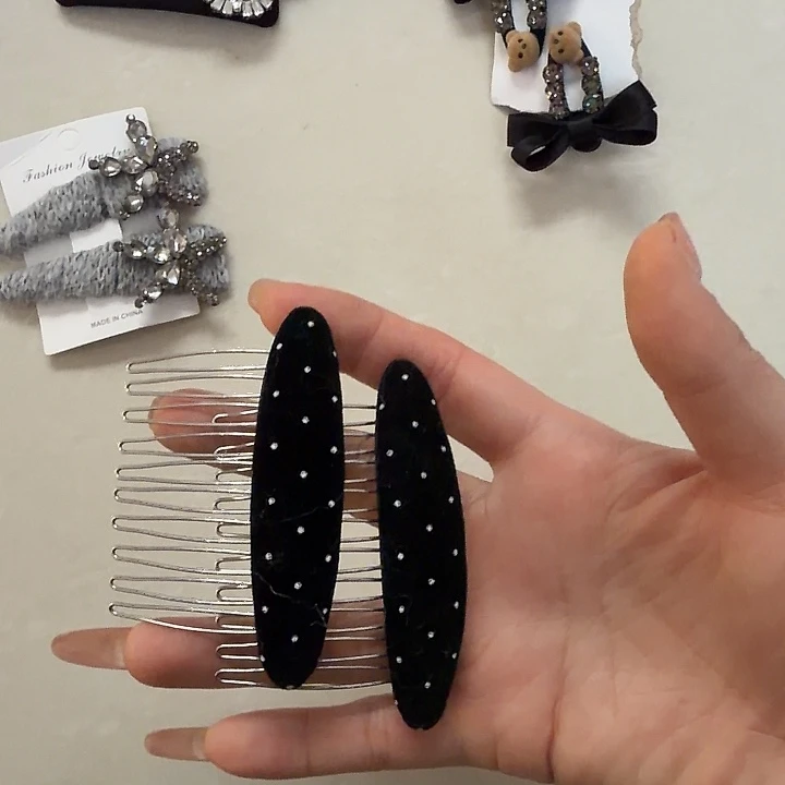 布艺合金黑点点插素组合-10