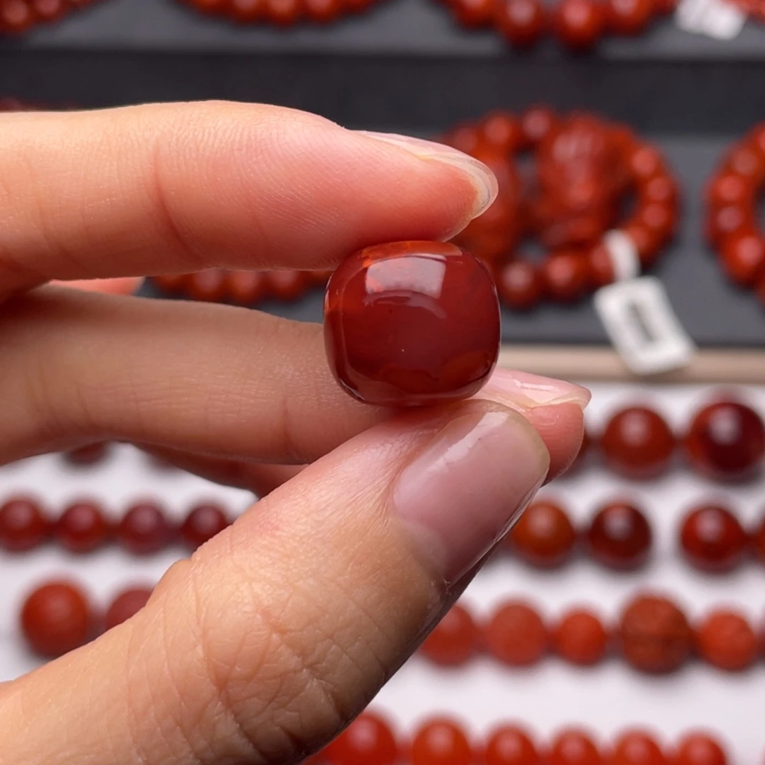 南红玛瑙未镶嵌手链（原矿）14mm瓦西牛血火焰老型珠