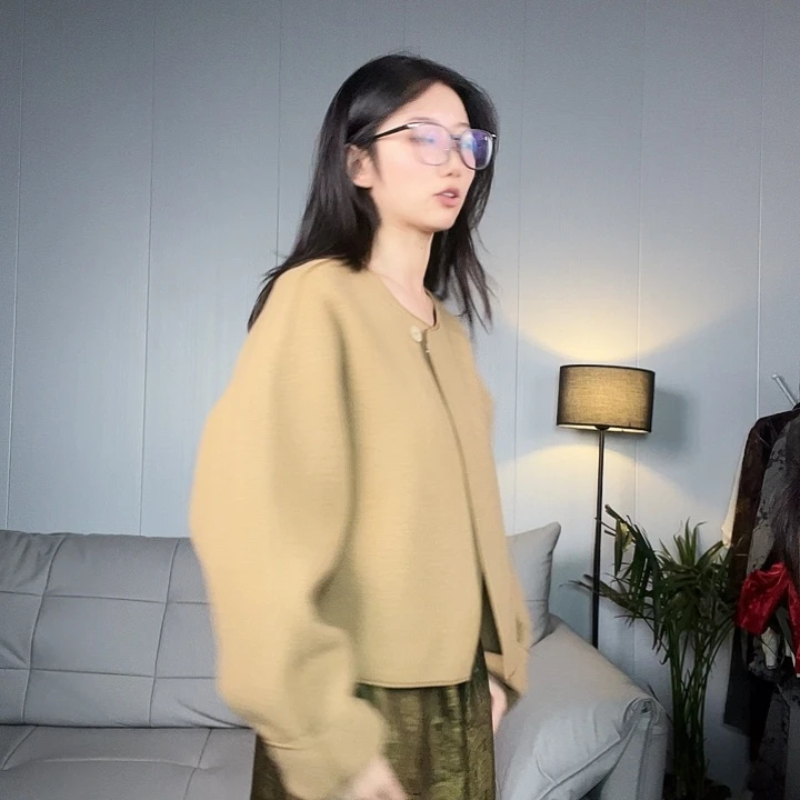 羊毛均码外套去拍