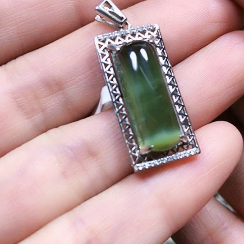 和田玉银S925镶嵌戒指