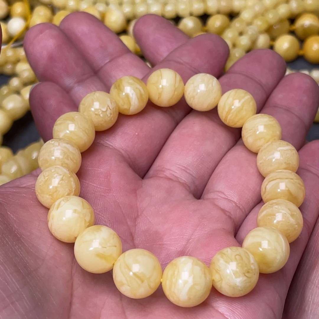 蜜蜡裸石未镶嵌蜜蜡手串11.8mm