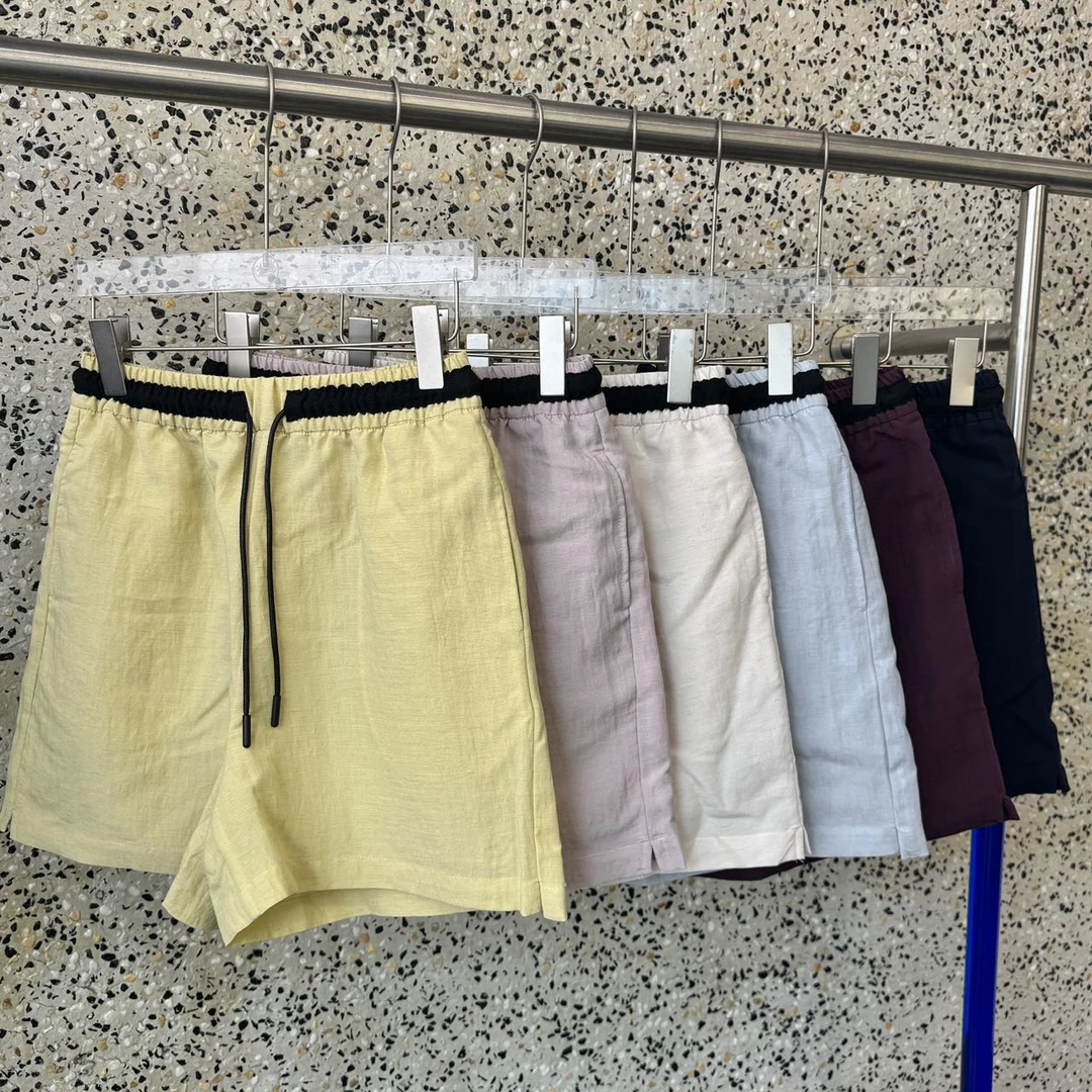 小雅姐姐  夏季薄款撞色设计抽绳百搭休闲短裤IV65