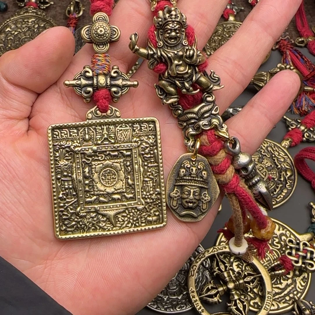 靓***多老铜九宫牌吊坠喜欢的来