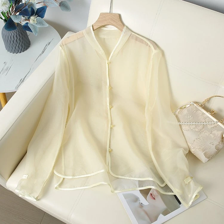 国风女装防晒衣夏季薄款衬衣高端品质柔软透气高贵优雅时尚显瘦女