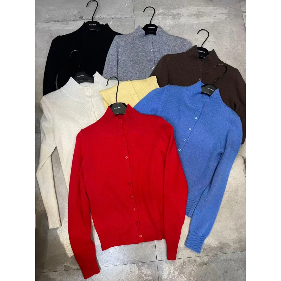卷毛（1jma091#）厚实的- 半高领彩色系保暖修身针织衫 10-30