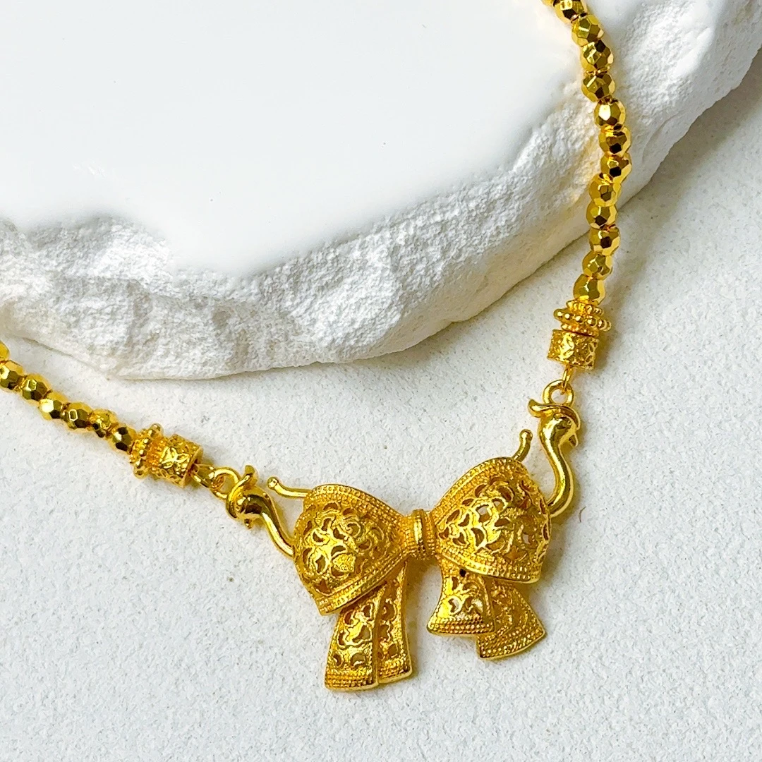 轻奢高定 蝴蝶结切面珠套链-465