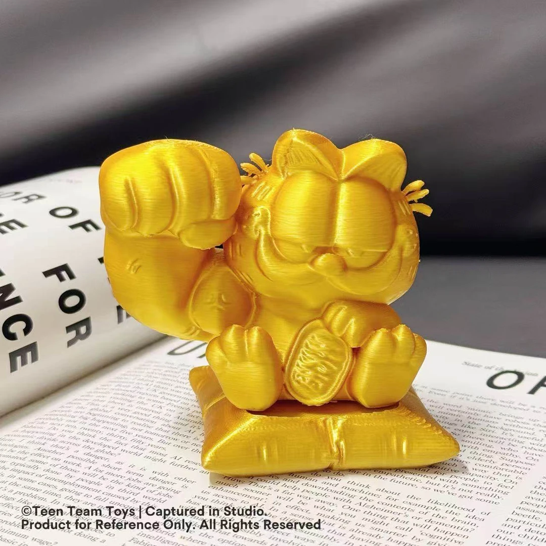潮玩3D打印 千万两加菲肌肉猫发财摆件办公桌搭手办装饰品小礼物