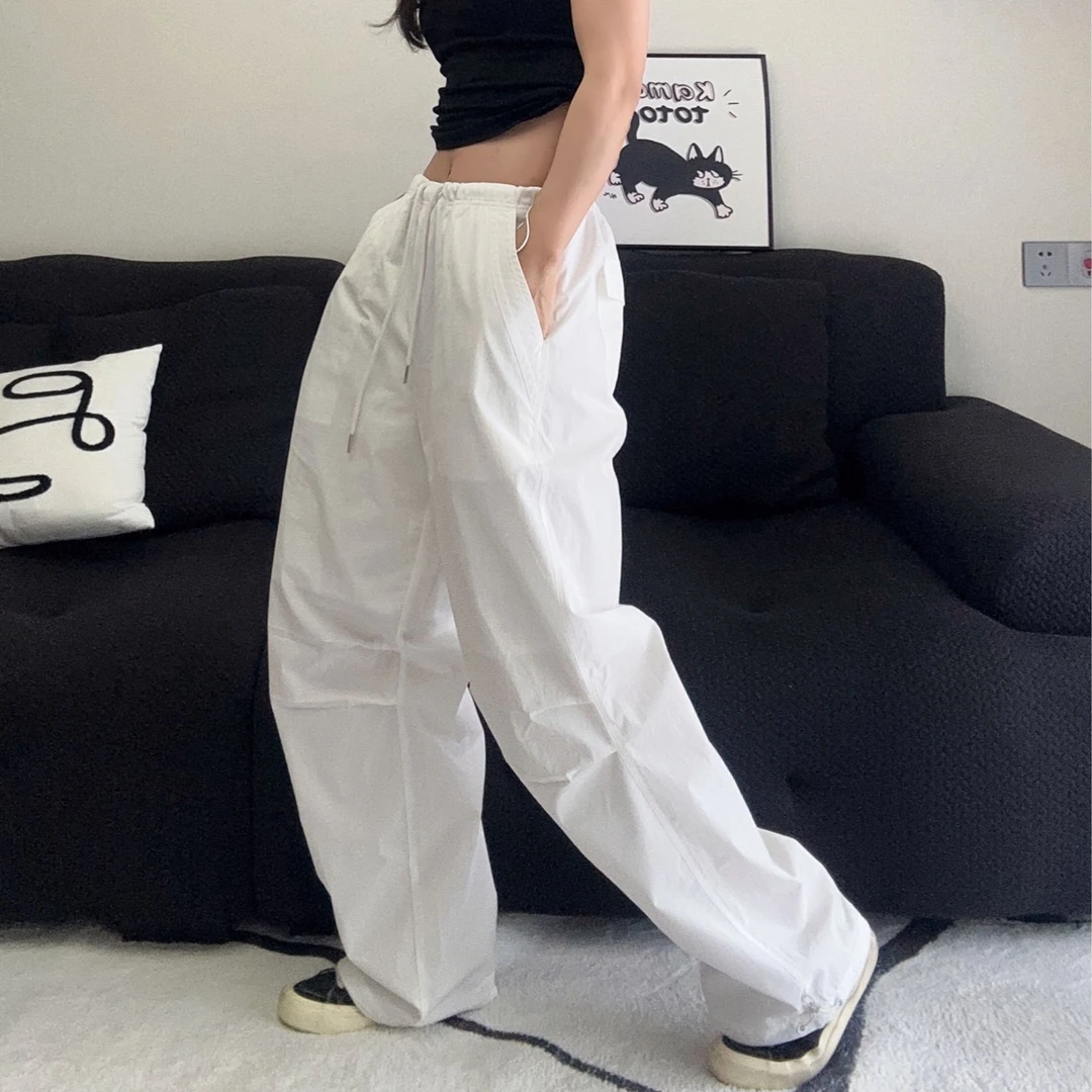 【痒痒家】LaNikar美式复古工装裤cleanfit抽绳伞兵裤长裤K1047