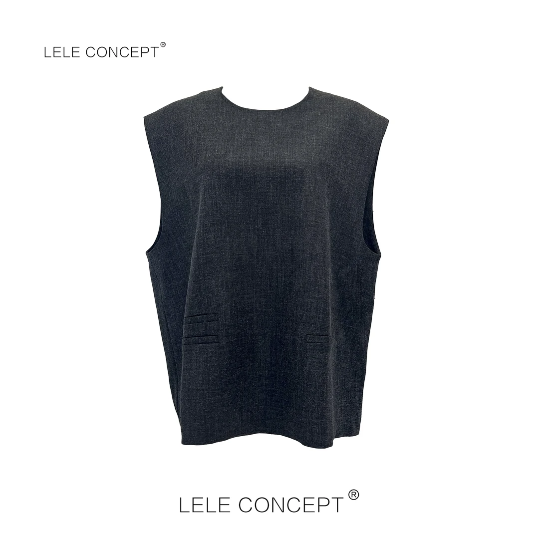 LELE CONCEPT｜【如一】时尚百搭后系扣套头马甲轻奢休闲S0765