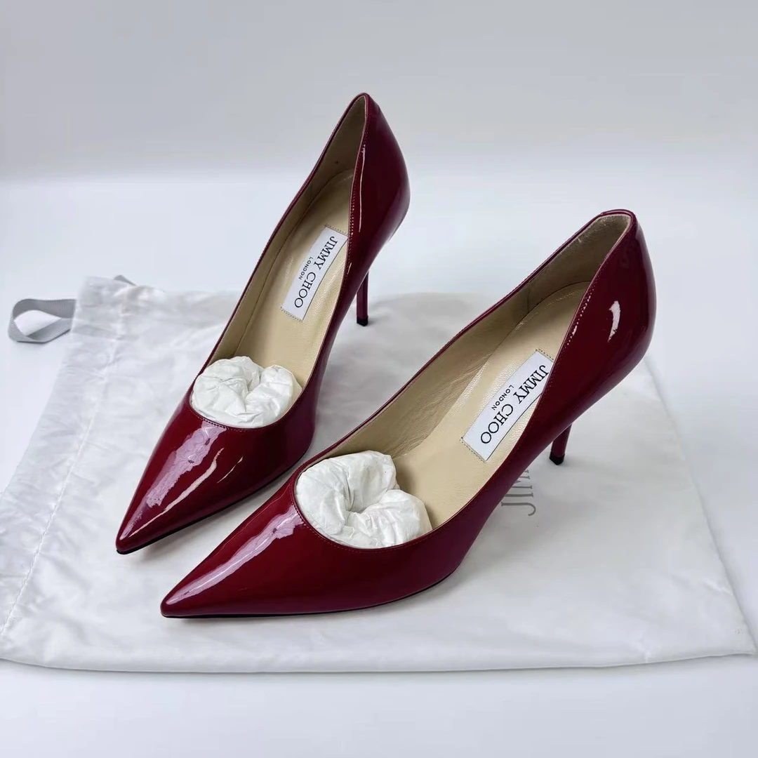 未使用 JIMMY CHOO/吉米周 38码/仔仔女鞋/酒红色高跟鞋1893