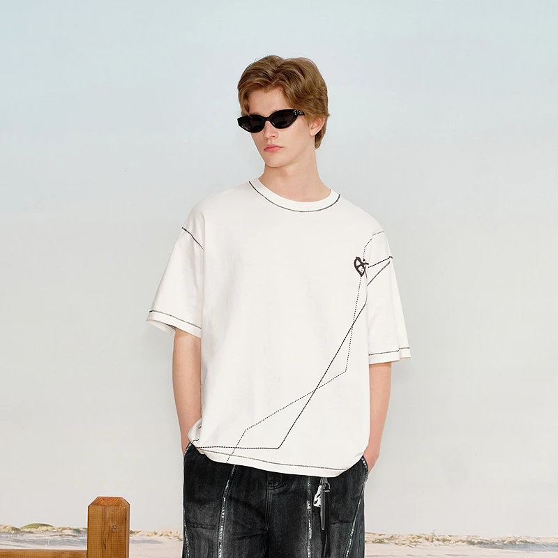 【INXX】时尚潮牌立体发泡印花短袖T恤甲骨文织唛上衣XRF2010946