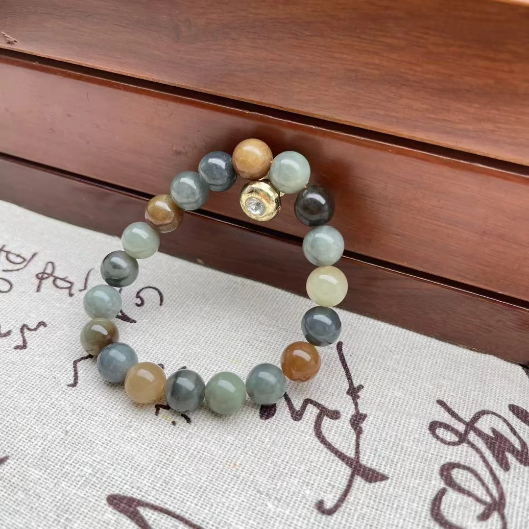 【琬琰】天然和田玉手串*楼兰手串和田玉单圈多宝手串*多样性发其一