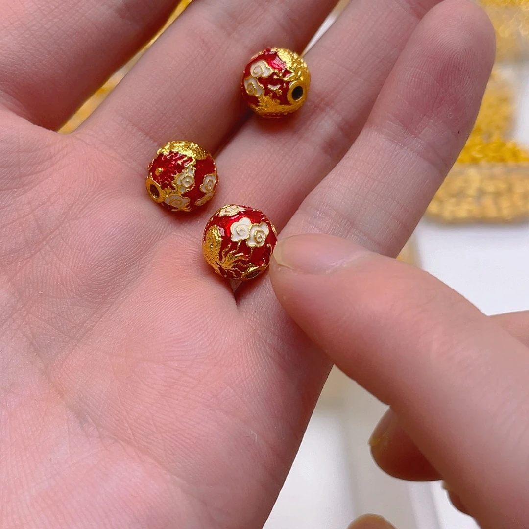 锆石铜合金红色龙珠1颗