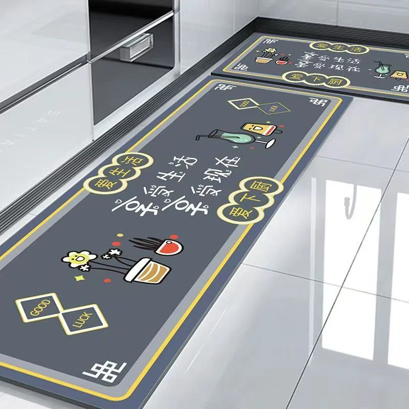 厨房免洗防滑地垫硅藻泥吸水吸油长条耐脏脚垫客厅进门浴室防摔
