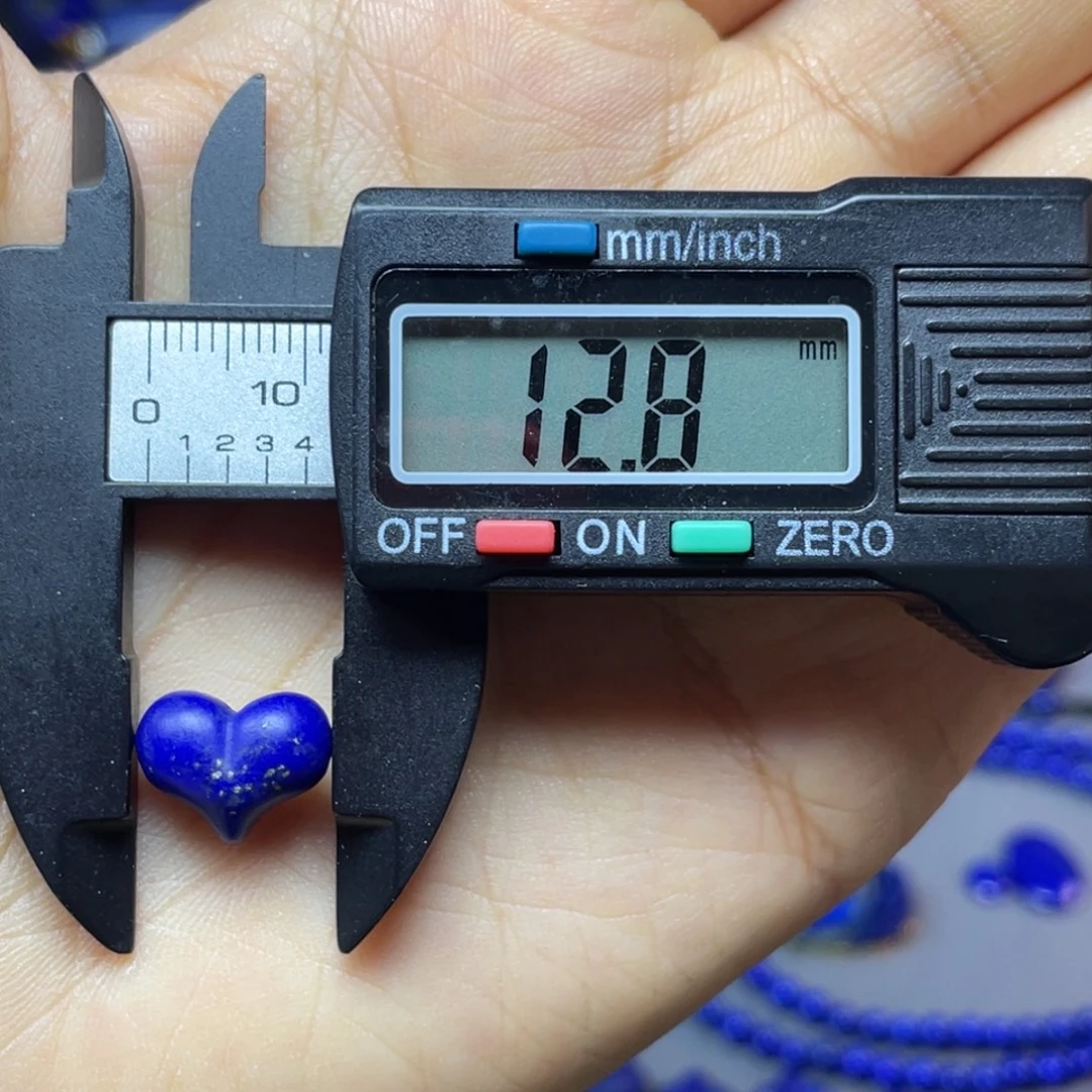 青金石未镶嵌12mm哑光爱心屁桃配饰