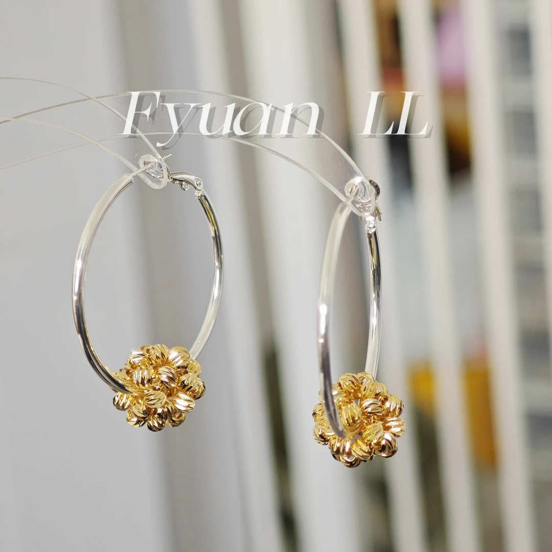 铜合金耳饰 小众设计撞色耳环新款夸张耳钉女夏季高级感简约耳饰