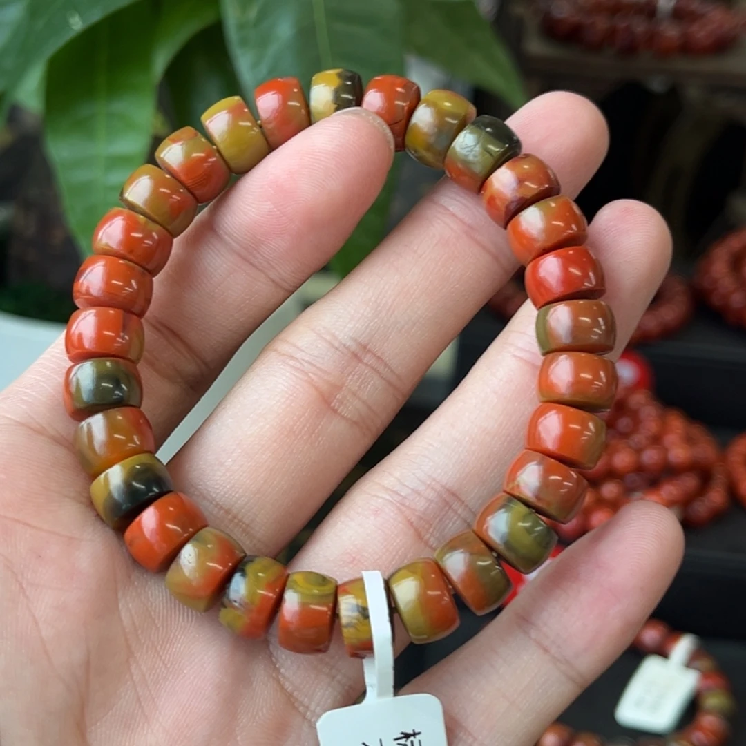 ****下南红玛瑙未镶嵌手串包浆直切手串9+