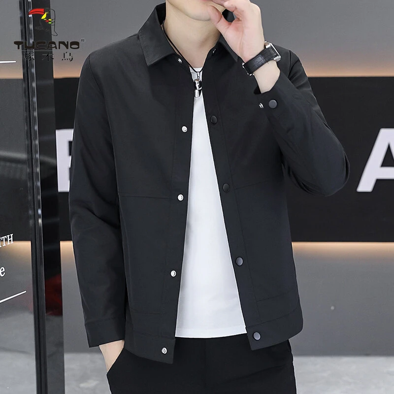 啄木鸟春秋男士外套男商务休闲百搭潮流时尚翻领夹克上衣2408-1