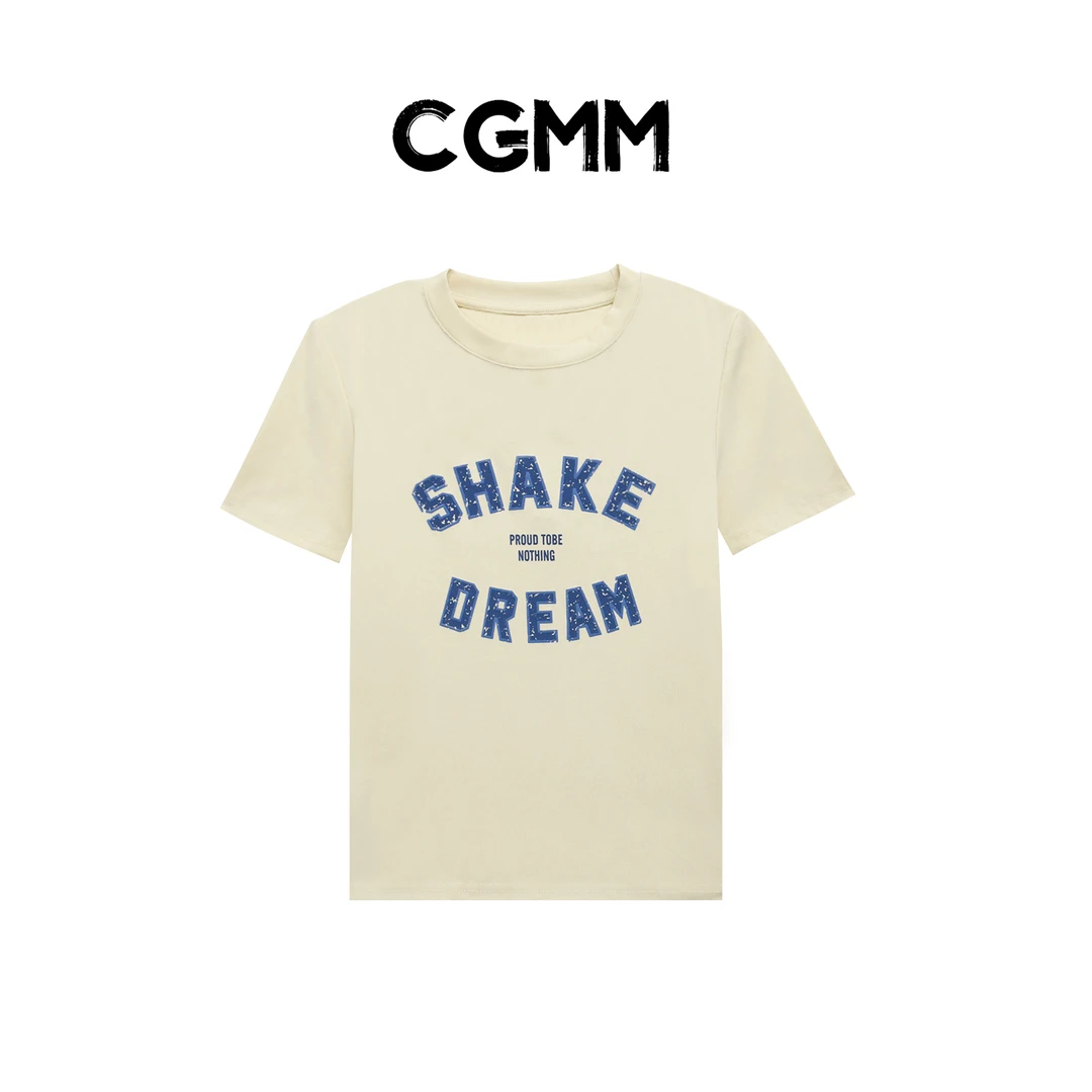 CGMM/橱柜密码新款字母印花修身显瘦百搭短袖DSOMB5112
