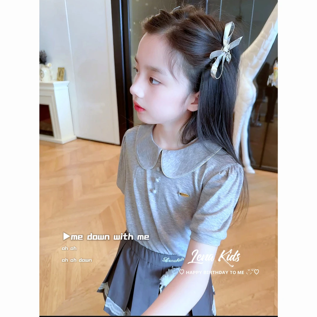 Lenakids【现货】【高级大牌感娃娃衫·气质百褶裙套装】25041403