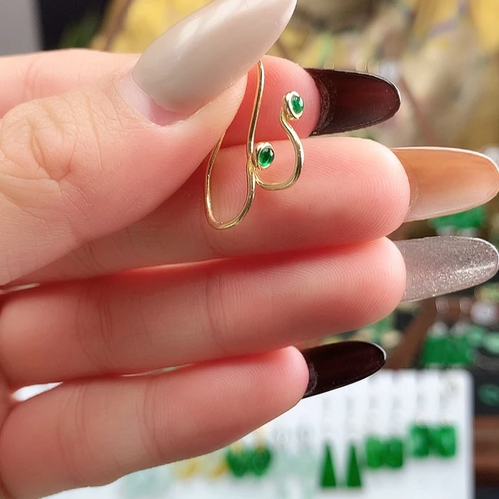 翡翠银S925镶嵌耳饰耳饰