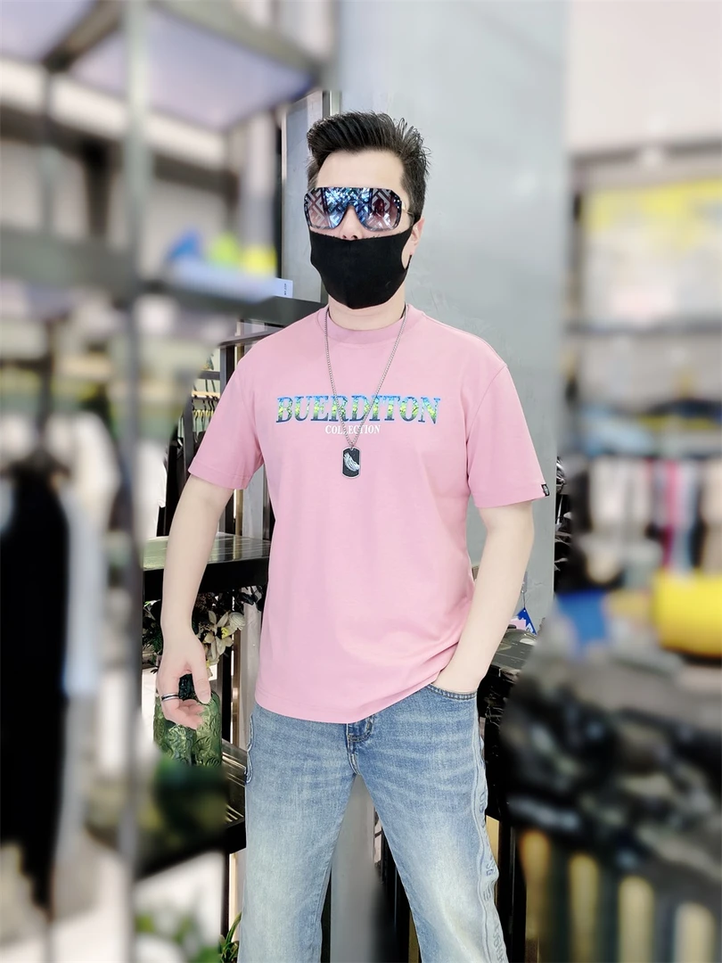 【陈先生】BR夏季潮流休闲宽松印花圆领大码半袖时尚百搭韩版男士