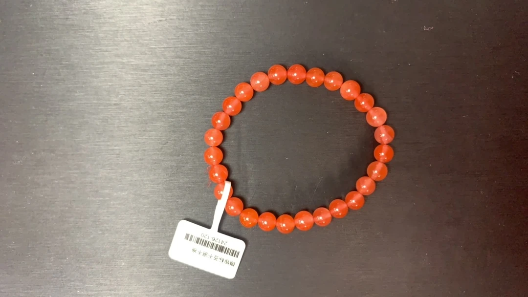 天然原矿南红冰粉单圈6mm+