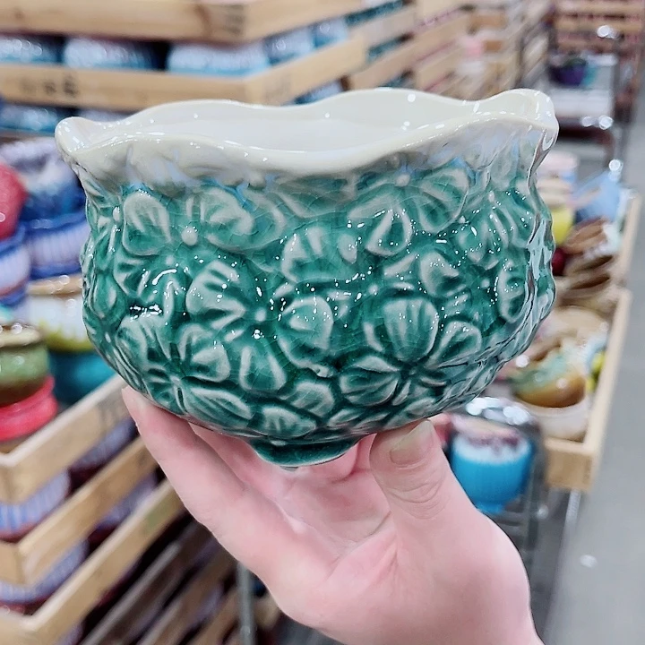 有孔，凑10元包邮陶瓷花盆发货！