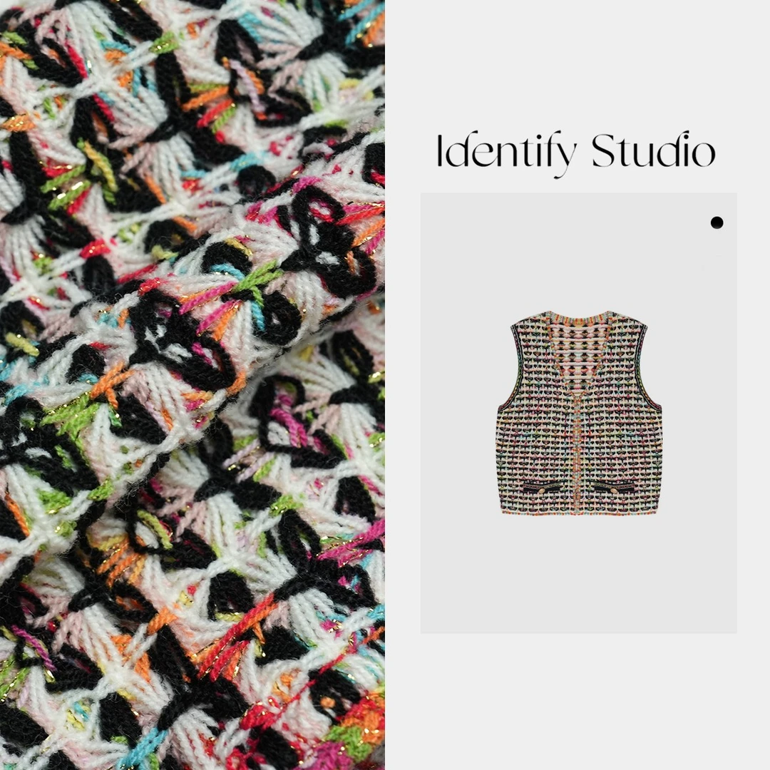 IDENTIFY香香“巴黎街道”春季时髦针织马甲上衣25SS