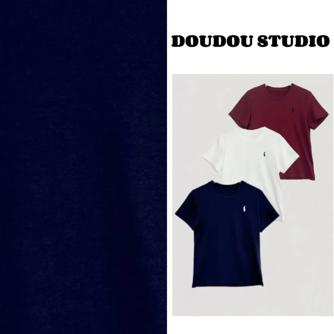 【兜兜】小战士 春夏新款刺绣简约百搭修身短袖T恤 210123