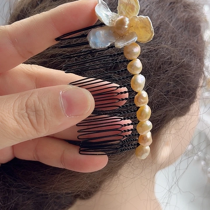 淡水珍珠发饰未镶嵌